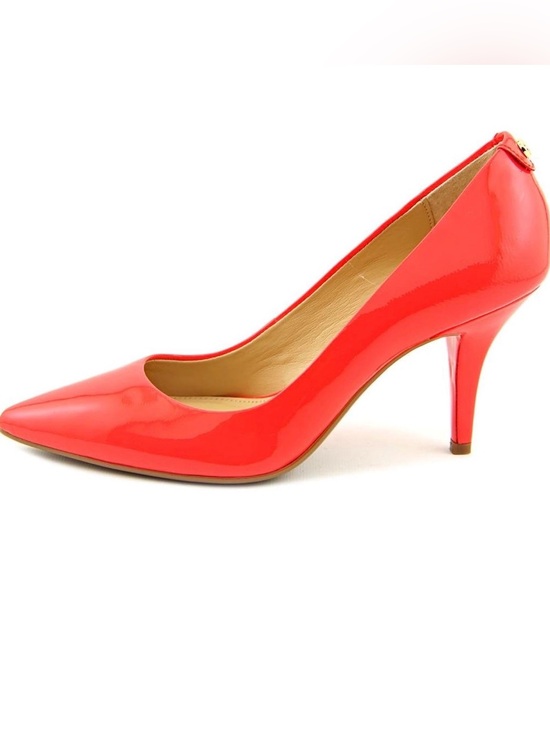 Michael Kors Shoes - Women's Red Patent Pointed-Toe Mid Heel Pumps